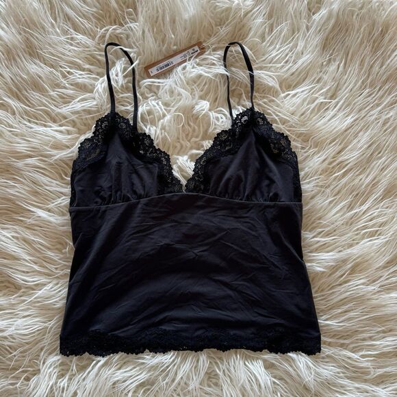 Skims Fits Everybody Lace Triangle Cami Onyx Size Large - Picture 1 of 10